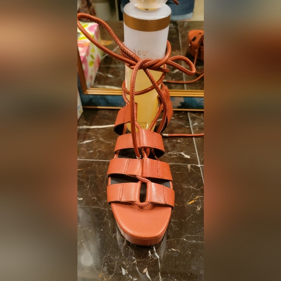 Rebecca Minkoff Women's Iven Platform Wedge Sandals leather 7.5 - Picture 6 of 7